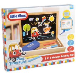 Little Tikes 3-in-1 Wooden Activity Play Set | Creative Fun & Learning Toy for Kids