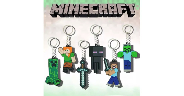 Official Minecraft Keyring Set - 30-Pack Creeper, Steve, Enderman ...